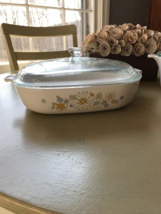 Vintage Corning Ware Casserole Dishes With Lids Floral Boutique Pattern Antique 2