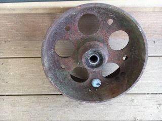 Antique Ci Flat Belt Pulley Idler Clutch Ball Bearings Gas Engine Line Shaft