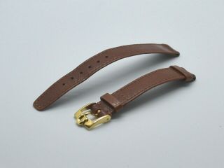 Omega Vintage Leather Watch Strap With Gold Plated Buckle.  Swiss Made.
