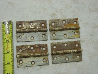 2 Pair (4) Vintage Rustic Steel Hinges Painted 2 X 3 Shabby Old Hardware Chic