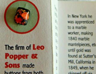 Antique Vintage Leo Popper Button With Key Shank 217 - A