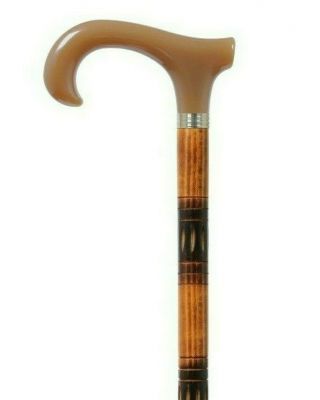 Stunning Derby Handle Wooden Walking Stick /cane Carved Wood Stick Cane Aid Pole