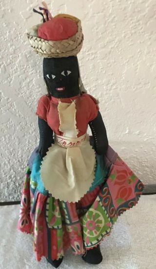 Vintage Black Americana Jamaican Cloth Doll