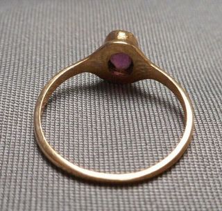 Antique Baby or Child ' s Ring - 10K Y Gold w/ Oval Purple Stone - Size 1 - 1/2 5