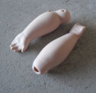 Set Of Vintage Porcelain Girl Doll Arms 3 " Long