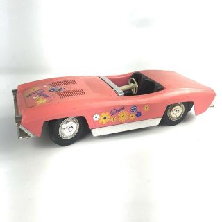 Vintage 1970 Dawn Doll Dawn’s Pink Convertible 15” Collectible Toy Car Topper