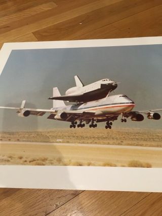 16x20 Nasa Photo Space Shuttle Challenger Piggyback Delivery Vintage