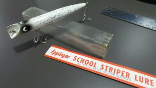 Vintage Fishing Lure.  Eppinger School Striper Lure No.  S 5121.  1/2 Oz,  5 " Long.