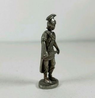 Pewter Roman Trojan Soldier Miniature Figurine Sword Helmet Cape VINTAGE Small 5
