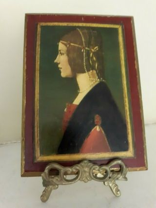 Small Gilt Wood Italian Florentine Young Renaissance Woman Wall Plaque