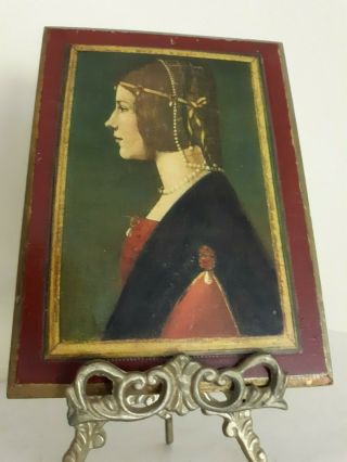Small Gilt Wood Italian Florentine Young Renaissance Woman Wall Plaque 2