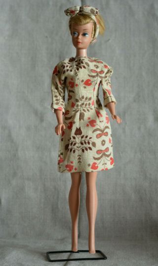 Vintage Barbie Handmade Linen Dress With Bow Hairband