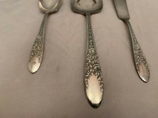 National Silver Co - Rose & Leaf - Pie Server / Sugar Spoon / Butter Knife 3