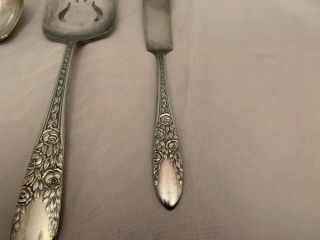 National Silver Co - Rose & Leaf - Pie Server / Sugar Spoon / Butter Knife 4