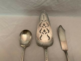 National Silver Co - Rose & Leaf - Pie Server / Sugar Spoon / Butter Knife 5