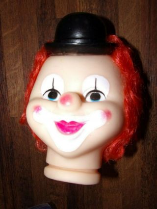 Vintage Large 5 " Vinyl Red Head Haired Clown Head For Craft Doll Making Darice