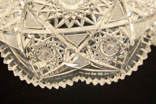 Hob Stars Antique Cut Glass Lead Crystal Bowl Candy Dish 3