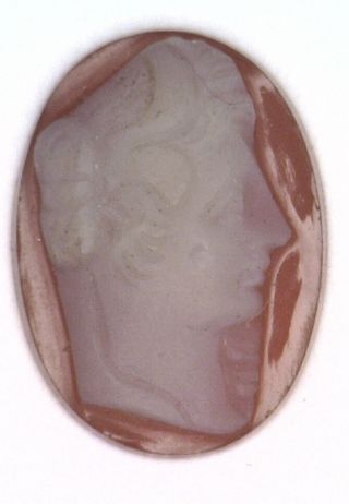 Nos Antique Vintage Oval Hard Stone Cameo Piece 16 Mm X 12 Mm N404