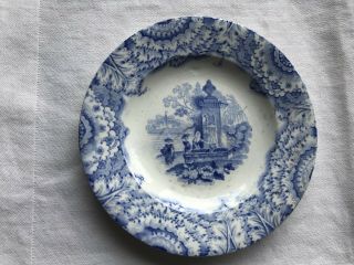 Antique Staffordshire Blue White Transfer Ware Child 