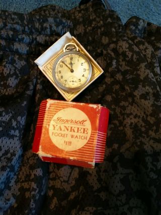 Antique Ingersoll Yankee Pocket Watch & Paperwork