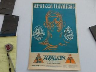 Vintage 1966 13th Floor Elevators Avalon Ballroom Poster,  Stanley Mouse