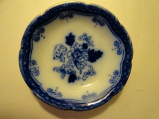 Antique John Maddock & Sons Royal Vitreous Flow Blue Butter Pat Dish Roseville