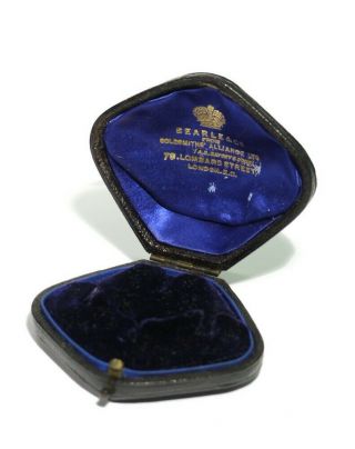 Antique Morocco Jewellery Case Blue Velvet & Satin Lining (searle & Co London).