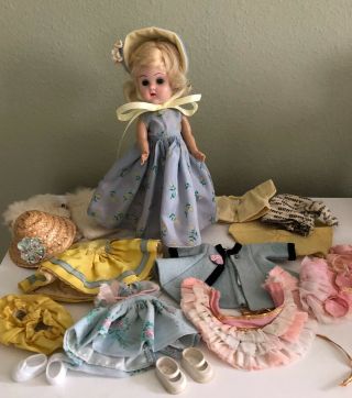 Vintage Vogue Bkw Ginny Doll With Tagged & Untagged Clothes