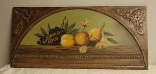 Aged Hand Painted Wood Wall Plaque / Hanging Fruit Antiqued 24 " X 11 "