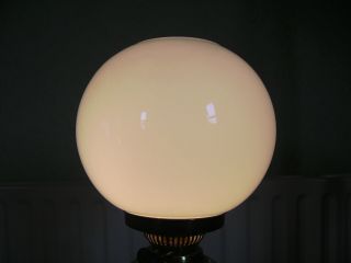 Vintage White Milk Glass Globe Oil Lamp Shade To Fit 4 " Gallery Duplex Burner