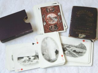 Antique Photo Card Co.  Yellowstone Montana Souvenir Picture Playing Cards 1890 