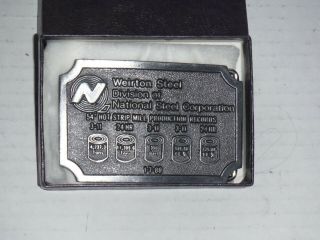 Vintage Weirton Steel Belt Buckle 1980