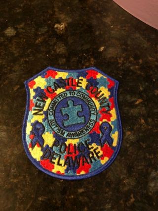 Castle County De Delaware Police Sheriff Autism Awareness Patch