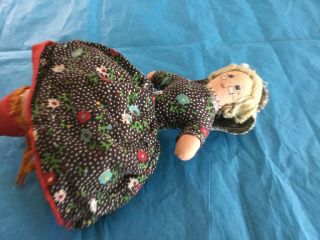 Vintage Little Red Riding Hood Grandma and wolf Flop Cloth Doll 9” collectible 5