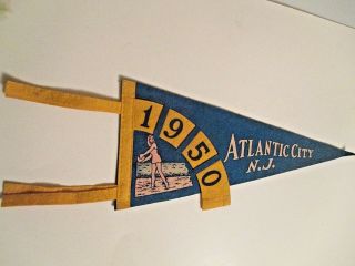Vintage Felt Pennant Atlantic City Jersey 12 Inch,  1950