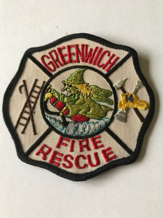 Greenwich Rescue Green Witch Vintage Very Rare York Ny Fire Patch