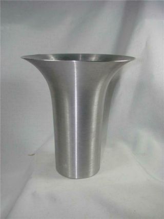 Vtg Spun Aluminum 10 " Art Deco Machine Age Mid Century Vase Marked Yorkville ?
