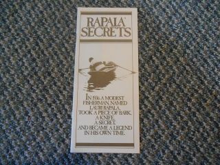 Old Vintage 1983 Rapala Secrets Fishing Brochure Pamphlet Paper Guide Normark