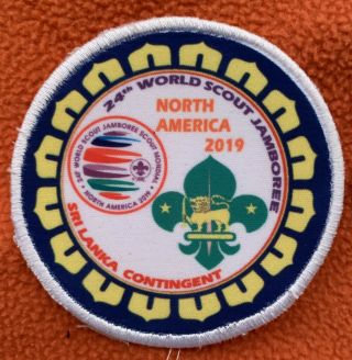 2019 24th World Scout Jamboree Sri Lanka Contingent Badge Patch White Border