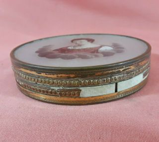 Antique French Candy Box Reverse Painted Roman Emperor 2