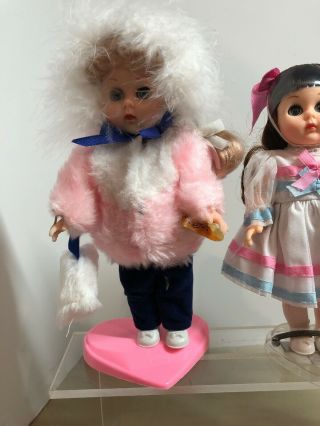 Set Of 5 VINTAGE GINNY DOLL 80 ' S ERA With Tags And Stands 3