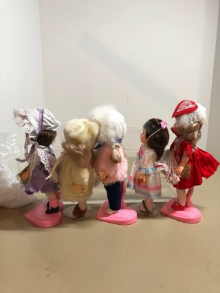 Set Of 5 VINTAGE GINNY DOLL 80 ' S ERA With Tags And Stands 6