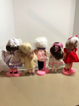Set Of 5 VINTAGE GINNY DOLL 80 ' S ERA With Tags And Stands 7
