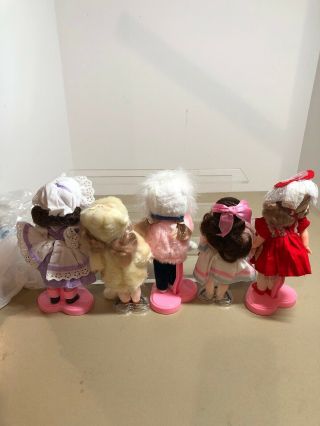Set Of 5 VINTAGE GINNY DOLL 80 ' S ERA With Tags And Stands 8