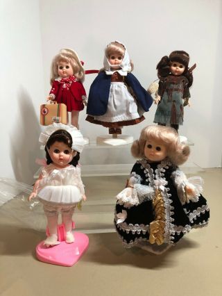 5 Vintage Ginny Doll With Tags And Stands