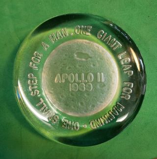 Vintage Fenton Glass,  1969 Apollo Moon Landing Paperweight.  16.  2 Oz.