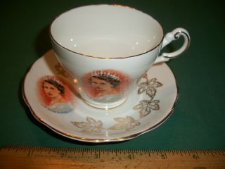 Hm Queen Elizabeth Ii Fine Bone China Tea Cup & Saucer By Royal Darwood England