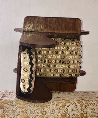 Antique Wood Barrel Rocking Chair Rocker Bucket Seat Cushion Child Doll Bear VTG 7