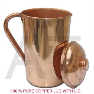 Copper Water Pot Jug Storage Bottle Ayurveda Health Benefit Copper Vessel 1.  5l