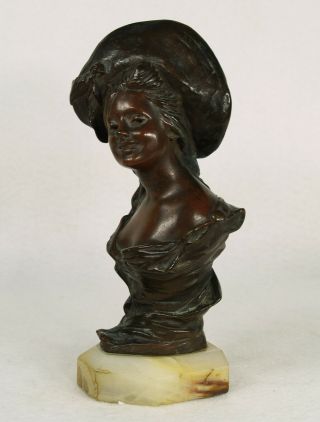 George Van Der Straeten (belgian,  1856–1941) Art Nouveau Bronze Bust Sculpture